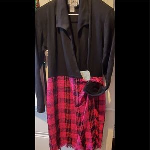 NWT VINTAGE Ann Tjian for Kenar Dress black & pink Medium